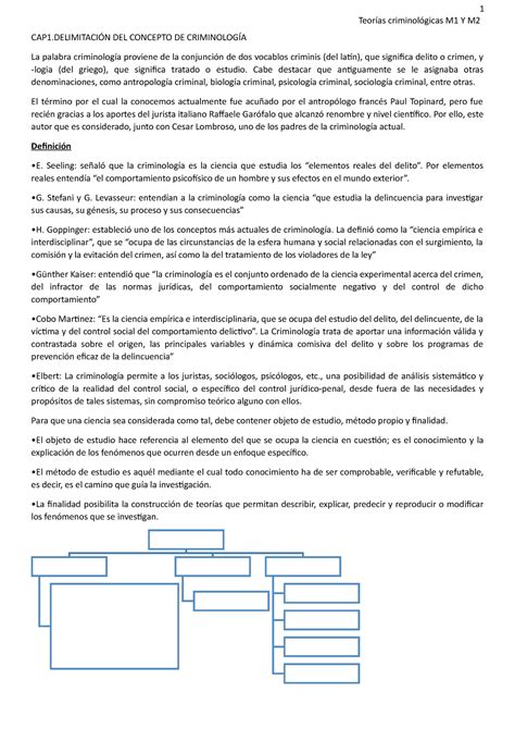 Resumen M Y M Teor As Criminol Gicas M Y M Cap N Del Concepto De