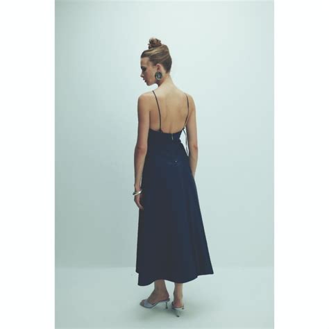 Riley Midi Dress In Midnight Blue NAZLI CEREN Wolf Badger