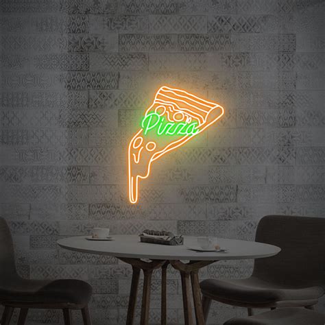 Pizza Slice Led Neon Sign Wall Decor Wall Sign Neon Etsy Canada