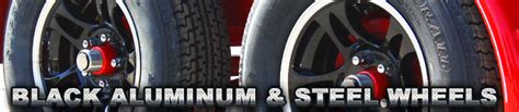 Black Trailer Wheels In Aluminum And Steel For Boat And Camping Trailers