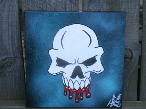 Blood Skull Outsider Folk Lowbrow Art Brut Etsy