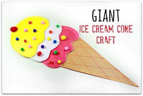 How to Make a Giant Ice Cream Cone Craft | Make and Takes