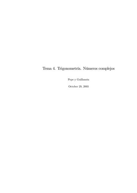 PDF Tema 4 Trigonometría Números complejos UPCTjuan docencia