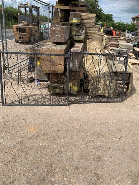 Pair Of Modern Raw Iron Driveway Gates A And D Reclaim