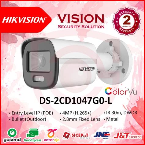 Jual Kamera Cctv Ip Hikvision Outdoor Mp Ds Cd G L Colorvu Lite