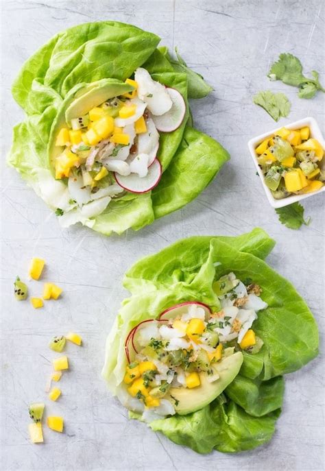 paleo fish tacos  mango kiwi salsa heartbeet kitchen