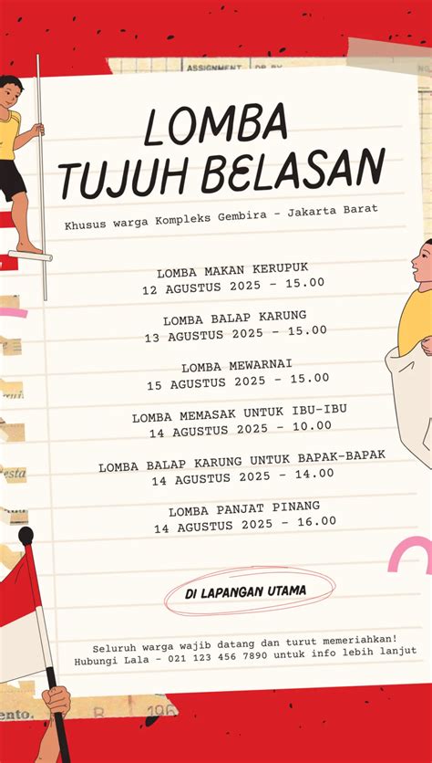 8 Contoh Pamflet Lomba 17 Agustus Lengkap Dengan Cara Membuatnya