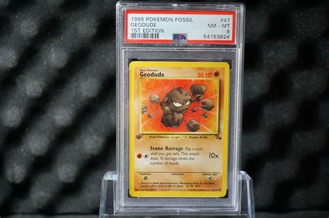 Pokemon Fossil St Edition Geodude Psa Ebay