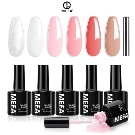 Jual Mefa Cat Kuku Gel Nail Set Polish Warna Creamy Nude Pastel Pink Tan Winter Grey Manicure
