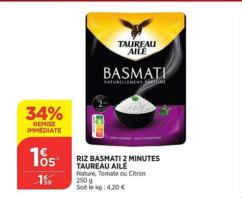 Offre Riz Basmati Minutes Taureau Ail Chez Super U