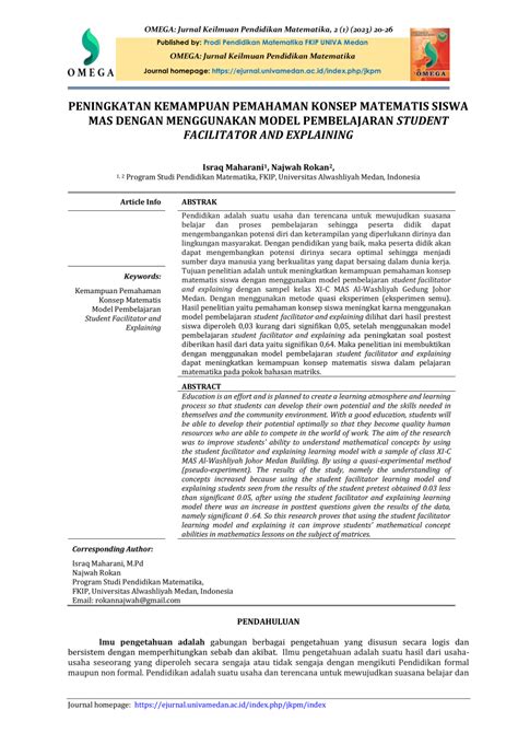 Pdf Peningkatan Kemampuan Pemahaman Konsep Matematis Siswa Mas Dengan