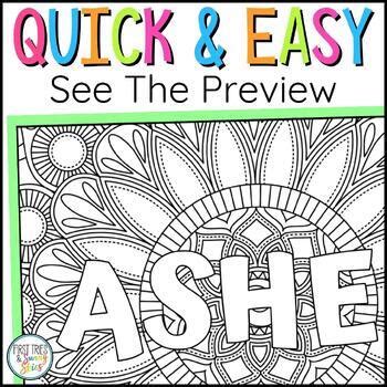 Editable Name Coloring Pages Student Names Activity Printable Sheets