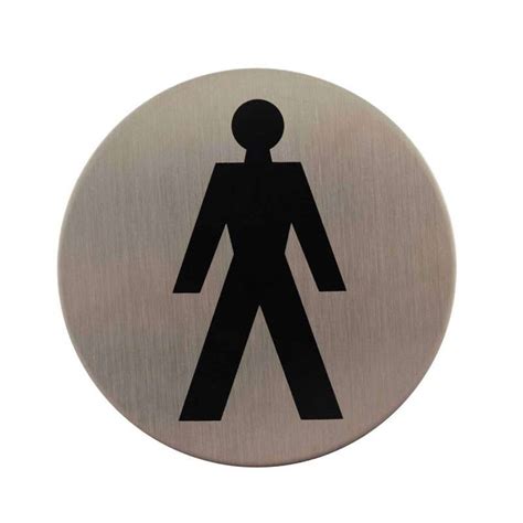 Male Toilet Door Sign Satin Stainless Steel Broughtons Lighting