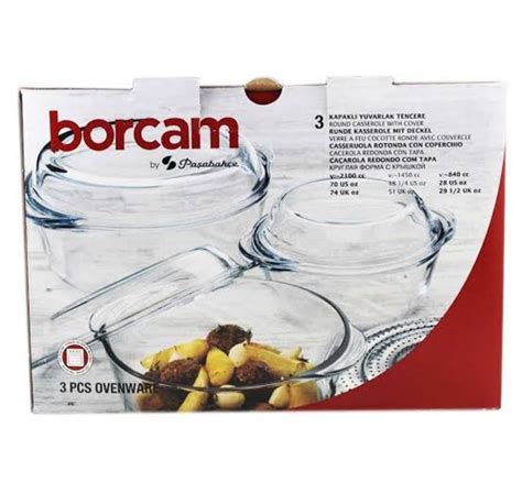 Pasabahce Borcam Glass Casserole Set With Lid 6 Pieces Cl