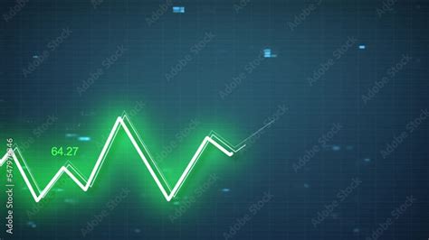 Growing Line Chart Graph Business Development Competition Concept