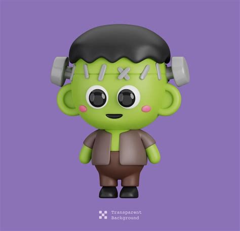 Divertido Personaje De Dibujos Animados De Halloween Frankenstein