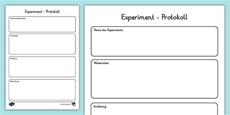 Experiment Protokoll L Insegnante Ha Fatto Twinkl