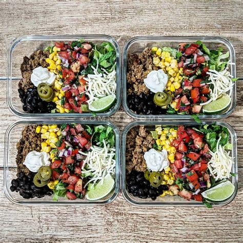 Meal Prep Sunday Taco Salad Bowls With Ground Turkey 🍴😋 Dining And