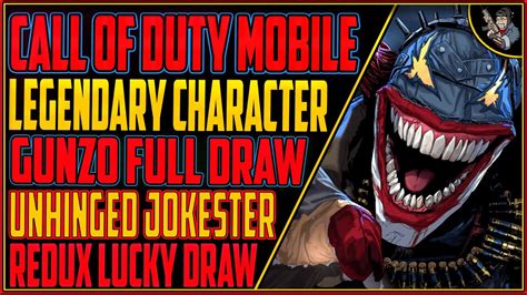 Codm New Gunzo Legendary Character Redux Unhinged Jokester Lucky