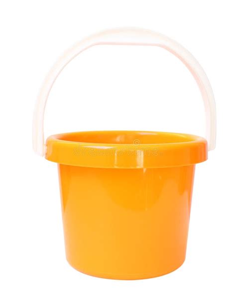 Orange bucket stock image. Image of portage, empty, white - 14115961