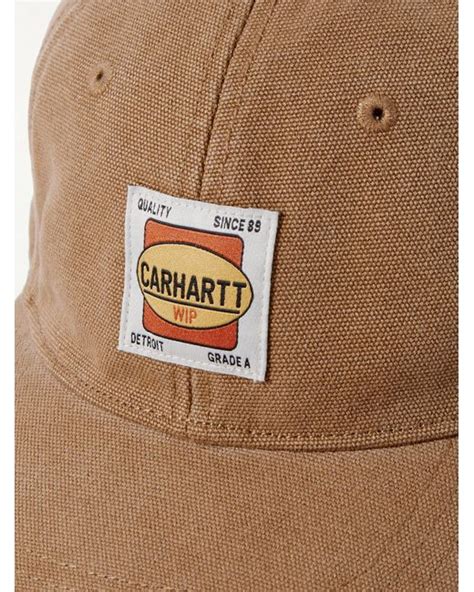 Carhartt Field Logo Appliqu D Cotton Canvas Baseball Cap In Natural For