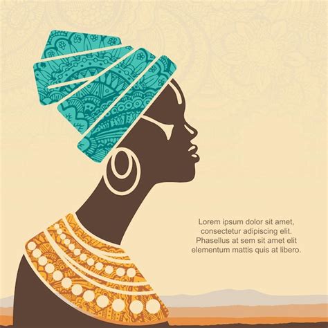 Premium Vector Vector Portrait Beautiful African Woman In Traditional