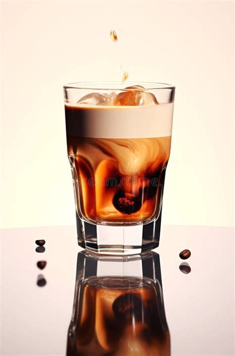 Glass Of Iced Coffee With Milk Stock Illustration Illustration Of