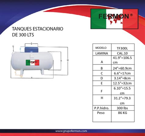 Tanque Estacionario De 100LTS Para Gas Grupo FERMON