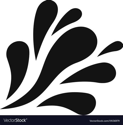 Wave splash icon simple black style Royalty Free Vector