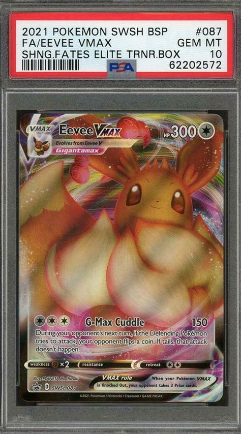 PSA 10 Eevee VMAX SWSH087 Shining Fates Black Star Promo Pokemon Values