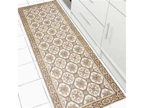 Tapis pour couloir vinyle faro beige 75 x 180 cm fabriqué en europe