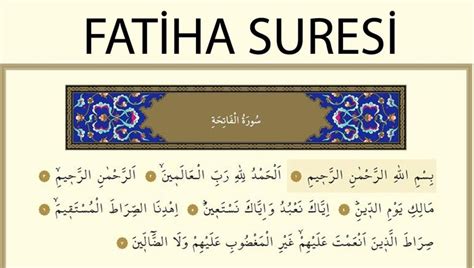 Fatiha Suresi okunuşu! Fatiha Suresi Türkçe anlamı nedir? Fatiha Suresi ...