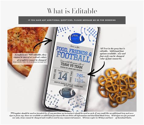 Editable Football Tailgate Invitation Textable Textable Etsy