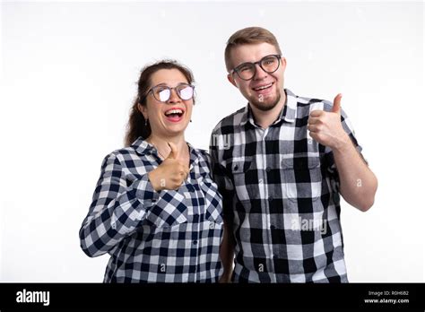 Nerds Geek Bespectacled And Funny People Concept A Couple Of Nerds