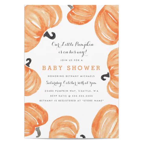 Pumpkin Patch Baby Shower Invitation | Zazzle