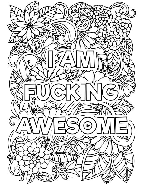 10 Adult Curse Words Coloring Pages Adult Coloring Pages Etsy Canada