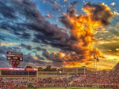 Texas Tech Football Stadium At Night