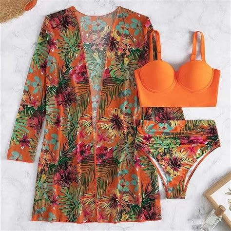 Dihao Bikini Set For Women Clearance Plus Size Women Sexy With Chest Pad With Steel Bra