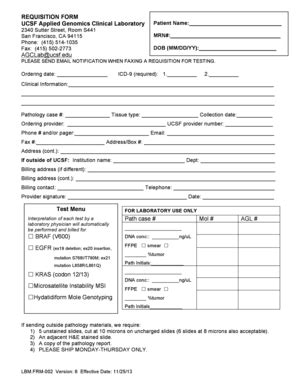 Fillable Online Labmedx Ucsfmedicalcenter Requisition Form UCSF