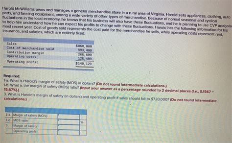 Solved Harold McWilliams Owns And Manages A General Chegg