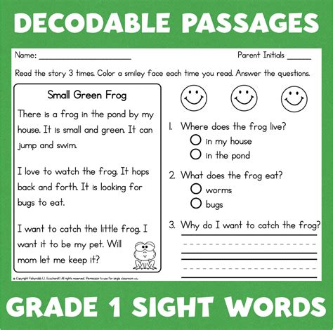 First Grade Reading Comprehension Passages Made By Teachers