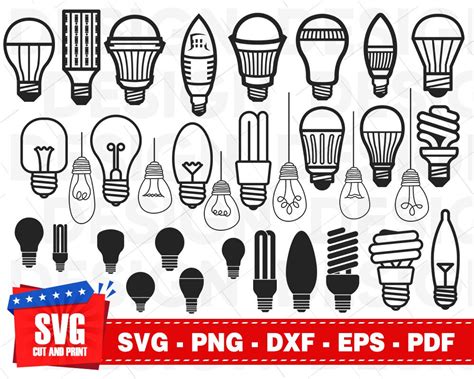 Light Bulb Svg Light Bulb Clipart Lightbulb Svg Bulb Svg Etsy