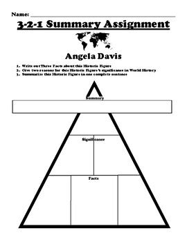 Angela Davis Worksheet Packet Assignments By Bac Education Tpt