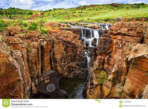 Canyon Scenery with Waterfalls of Bourkes Luck Potholes, South Africa ...