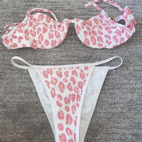 Bamba Swim Leopard Bikini Both Size Small Worn A Depop