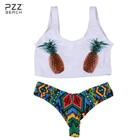 New Sexy Bikini Pineapple Print Swimwear Brazilian Bikinis Set High