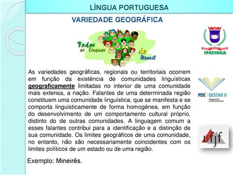 LÍNGUA PORTUGUESA VARIEDADE GEOGRÁFICA ppt carregar