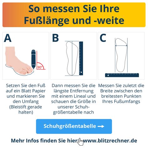 Schuhweiten ermitteln Schuhbreiten F G H K etc erklärt