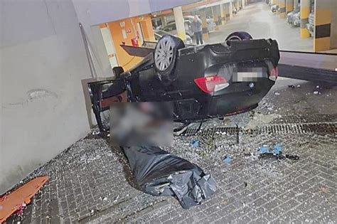 Masakra o świcie w Siedlcach Bariera przebiła 21 latka z BMW na wylot