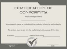 Certificate Of Conformity Template For Word Word Excel Inside New